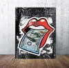 Mur Art imprime affiches Sexy lèvres rouges U. S dollar argent moderne toile peintures pour salon bureau à domicile décor sans cadre