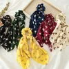 INS Frühling Sommer Helle Blatt Haar Scrunchies Frauen Zubehör Haarbänder Krawatten Pferdeschwanz Halter Gummi Seil Lange Schleife Hawaii Stirnband