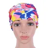 Donne berretto da nuoto per capelli lunghi poliestere elastico cappello da bagno elastico flessibile