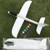 48 Cm Colore Bianco Cartone Animato Mano Lanciare Schiuma Aereo Pittura FAI DA TE Volare Aereo Manuale Circolare Aliante Per Bambini Ragazzo Ragazza Commercio All'ingrosso