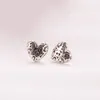 Retro 925 Sterling Silver Stud Earring Women Girls Wedding Jewelry Original logo box for pandora Love heart Earrings