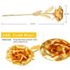 50 stks / partij 24k Gold Foil Plated Rose Wedding Golden Rose Gold Dipped 24K Gold Rose Artificial Flower Groothandel Gepersonaliseerde J190710