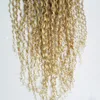 clip afro crépus dans les extensions 100g Bleach blonde clip dans les extensions de cheveux humains 8pcs mongol crépus cheveux bouclés