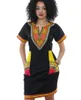 Ny mode afrikanskt tryck toppskjorta för afrikanska kvinnor afrikanska dashiki långärmad v nacke bodycon klänning bra strecky 4 stil