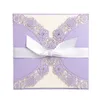 2021 New Wedding Invitation Cards Party Favors 7 Color Flowers Hollow Out Personlized Printable Cards With Bowknot9884993