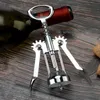 Apribottiglie per birra in acciaio inossidabile Maniglia ad ala Cavatappi a pressione Apribottiglie per vino rosso Attrezzo da bar da cucina