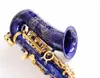 Sassofono Contralto Professionale Mib Unico Sax Superficie Blu Con Bocchino Custodia e Accessori Sax Alto