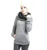 Fashion-Newest women hoodies high collar long sleeve Fleece Tops with pocket Hot Selling Colorful pluse size warmly ladies hooded tops