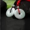 Natural Obsidian China Safety Buckle Pendant Donut Necklace Glamour Jewelry Fashion Accessories Hand Carved Amulet Gift