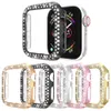 Caso para Apple Watch Band 5 4 3 44mm 40mm Iwatch 42mm 38mm Bling Diamond Screen Protector Tampa do pára -choque