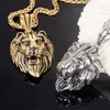 Steampunk hänge halsband lejon rostfritt stål personlighet höft pop designer smycken män kraft mod cool vintage halsband accessori2703
