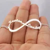 Custom Personalised Name Plate Couple Bracelets For Women Jewelry Gold Infinity Love Steel BFF Memory Friendship Christmas Gift Y25652684