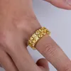 Mens Hip Hop Gelado Out Stones Anéis de Jóias Moda Ouro Anel de Casamento Amarelo Simulação Diamante Anel