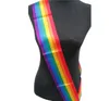 Gay Pride Rainbow Satin Sash Blank Satin galateo Telai Arcobaleno Festa a tema Evento Bomboniere festive Accessorio 150X9cm