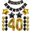 40 "Giant 30th 40th 50th 60th 70th 80th Grattis på födelsedagen Bannerfolie Ballonger Set Anniversary Party Uppblåsbara Helium Balloon Kit