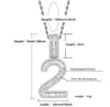 0-9 Arabische cijfers stokbrood nummer whos voor aangepaste combinatie cijferletters zirkonia hanger ketting met 24 inch touw nek313Z