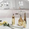 Europeisk nordisk keramisk vase guldpläterad blomma vas för blommor modell rum heminredning dekoration smycken tillbehör