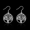 Partihandel Elegant Silver Tree of Life Drop Earrings Totem Presentkvinna Unika Kvinnor Earing Bröllop Arbre Argent