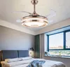 Invisible led ceiling fan light smat support Mobile phone APP Inverter dining bedroom with remote control dimming LLFA