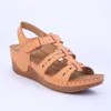 Cunhas Sapatos Mulheres Sandálias Plataforma Casual Solue Sole Camelo Leve Lightweight Confortável Gladiador Sapatos de Verão Mama Plus Size