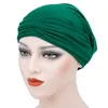 Женская девушка сплошной цвет эластичный череп колпачки рака химии шляпа шарф тюрбан голова обертка волос уход за шапом