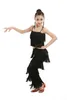 女の子のためのラテンダンスドレス大人のボールルームタッセルフリンジトップパンツサルササンバコスチューム子供ダンスコンペティションコスチューム