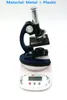 Freeshipping 100x 600x 1200x 1200xの教育照らされたLEDの学生のおもちゃの子供たちのための子供のための生物学的顕微鏡が贈り物の科学を学ぶ