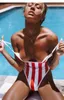 Jednoczęściowy strój kąpielowy seksowny bikini wakacyjne stroje kąpielowe stringi kostiumów kąpielowych Maillots de Bain Swimweear Swiming Wear Red Stripe Hot Sprzedaż