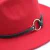 レディースフェルト帽子冬Fedora Hat Women模造ウール古典的なイギリスの秋の怠惰なジャズストリートウェアは男性のための帽子を感じた帽子cny789