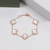 Nuovo Bracciale a trifoglio a quattro foglie Luxary 18k rosa in oro rosa a guscio di guscio di foglia di foglia e uomini Bracciale Bracciale coppie GIF2644183