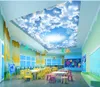 ciel bleu et nuages ​​blancs plafond peint des peintures murales de plafond 3d papier peint