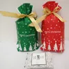 13 Muster Weihnachts-PE-Beutel mit Kordelzug, Band, Süßigkeiten, Kekse mit Hand, Geschenk, Kuhkrawatte, Kuchen, Schneeflocke, knackiger Schnee, knackiger Verpackungsbeutel, 15 x 23 cm