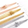 1mm 2mm Stainless Steel Link Chains Silver Gold Rose Gold Color 4560cm Women Men DIY Necklaces Jewelry Fit Pendant Bulk 10pc2247101