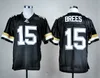 Mit8 NCAA Purdue Boilermakers # 15 Drew Brees 12 Bob Griese 40 Mike Alstott 24 Otis Armstrong Noir Blanc Retraité Vintage College Football Jersey