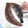 Haimeikang Nuovo Tessuto Hairband Delle Donne Delle Ragazze Antiscivolo Testa Dei Capelli Cerchio Fasce Accessori Maglia Lane E Filati di Pizzo Larga Fascia Copricapi