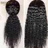 Kinky Curly 360 Lace Frontal Brazilian Wig For black Women loose curly glueless synthetic lace front wig with baby hair blenched knots