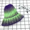 Elastic Rainbow Gradient Knit Hat Winter Warm Ear Muffs Korean Beanie Cap Fashion Women Outdoor Travel Ski Cap TTA1683