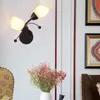 Amerikansk Rustik Style Dubbel Smidesjärn Vägglampa Aisle Korridor Ljus Nordic Living Room Bedside Lampa Bedroom Simple Modern LED-lampor