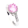 luckyshine solitaire ring retro for womans pink topaz wedding rings jewelry silver fashion lovely creative rings new r0062