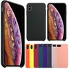 Capa de silicone premium para novo iphone 15 14 13 12 pro max 11 xr xs 8 plus silicone líquido macio borracha tpu borracha doce cor capa de telefone com pacote