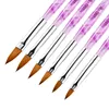 2022 Fashion 6Pcs/Set Nail Art Brush Acrylic Handle Design Dotting Painting Drawing Crystal Pen Set UV Gel Carving Salon Tips Builder Sizes #2#4#6#8#10#12