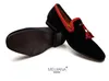 Новые мужские мокасины с кисточками без шнуровки в китайском стиле, кожаные повседневные мужские черные/красные лоферы на плоской подошве, мужские модельные туфли 38-46 BM798