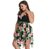 2019 NYHET PLUS STORLEK 6XL TANKINI SET Kvinnor Badkläder Tvådelar Skriv ut Halter Baddräkt Swimming Dress High Waist Bikinis Baddräkt Y19052702