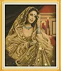 インドの恵み美しさの女性家の装飾絵画、手作りクロスステッチ刺繍針仕事セットCanvas DMC 14ct / 11ct