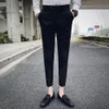 2019 New Men's Fashion Solid Color Stripes Boutique Sina Wedding Dress Formal Suit Pants / Mens Casual Business Trousers