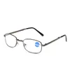 Gafas de lectura bifocales para hombres y mujeres, gafas para presbicia, lentes de cristal transparente, gafas Unisex sin montura con luz azul