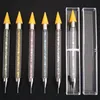 Çift baş tırnak noktalı kalem çok fonksiyonu rinestone boya kalemleri DIY balmumu kalem ile saklama kutusu çok renk 5 3hp e17309054