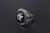 Nouveau pentagramme anneau en acier inoxydable 316L titane hommes anneau Rock Pop Punk mode bijoux Cluster Rings299C