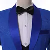 Nouveautés un bouton bleu Paisley marié Tuxedos châle revers hommes de mariage costumes (veste + pantalon + cravate) K7