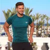 Fashion Quick Dry Rashgard Gym T Shirt Sport Shirt Men Short Sleeve Running Shirts Compression Fitness Bodybuilding Tops Tees